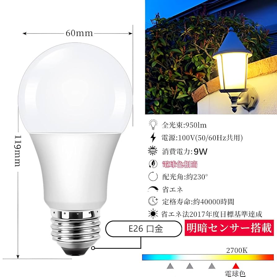 LED室内灯確認用電球色1.0kΩ LED電球全方向 60W形 電球色 | マツキヨココカラオンラインストア
